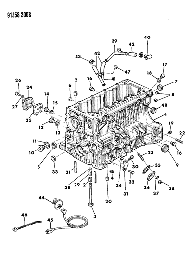 1993 Jeep Cherokee Cylinder Block Diagram 2 - Thumbnail