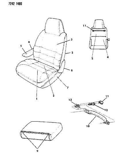 1987 Dodge Caravan Front Seat Diagram 3 - Thumbnail