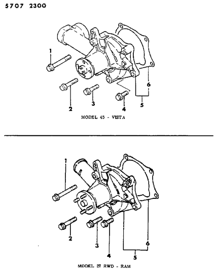 1986 Chrysler Conquest Water Pump Diagram 1 - Thumbnail