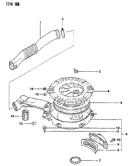 1987 Dodge Colt Air Cleaner Diagram 2 - Thumbnail