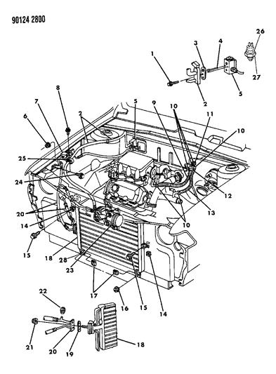 1990 Chrysler LeBaron Sedan Plumbing - A/C & Heater Diagram 3 - Thumbnail