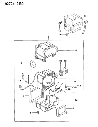 1994 Dodge Stealth Evaporator Core Diagram for MR168023