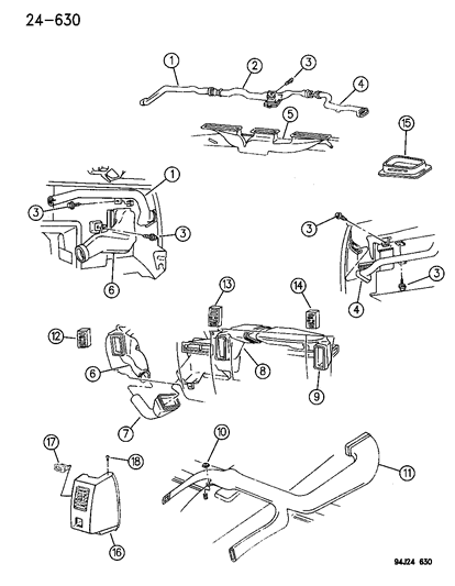 1995 Jeep Grand Cherokee Baffle Diagram for 55036517