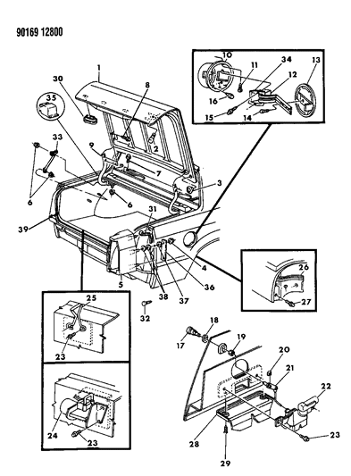 1990 Dodge Dynasty Lock Diagram for 4378277