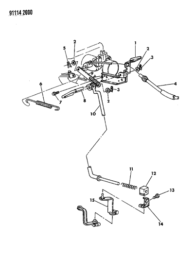 1991 Chrysler TC Maserati Throttle Control Diagram 2 - Thumbnail