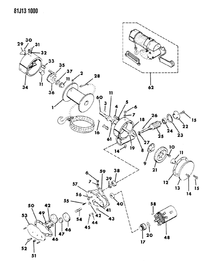 1986 Jeep J20 Winch Motor & Drum Diagram 2 - Thumbnail