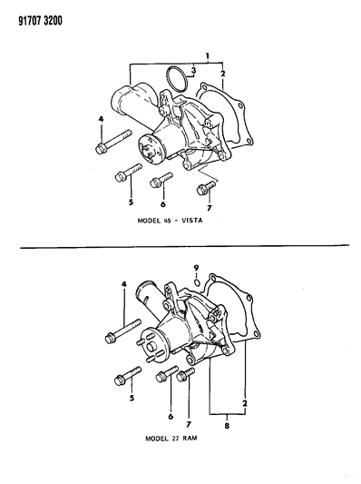 1991 Dodge Ram 50 Water Pump Diagram 1 - Thumbnail