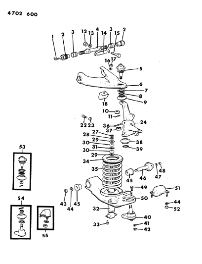 1984 Dodge Ram 50 Suspension - Front Diagram 2 - Thumbnail