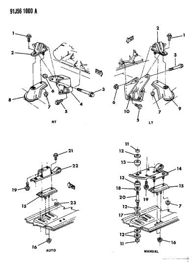 1991 Jeep Wrangler Engine Mounting Diagram 2 - Thumbnail