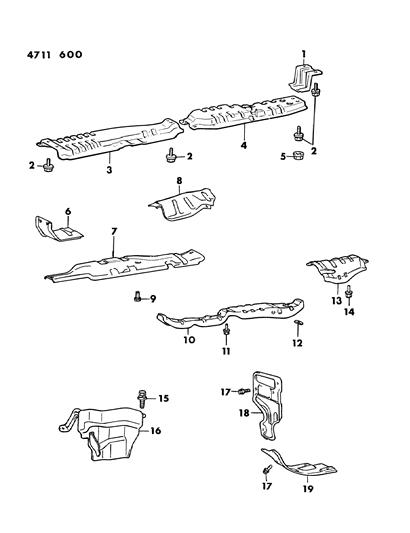 1984 Chrysler Conquest Heat Shields - Exhaust Diagram