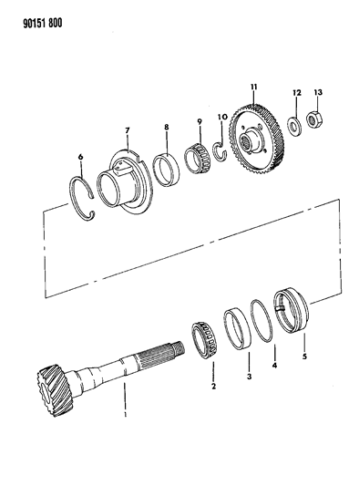 1990 Chrysler New Yorker Base Model Shaft - Transfer Diagram 1 - Thumbnail
