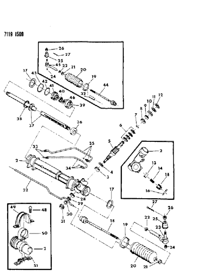 1987 Dodge Omni Gear - Rack & Pinion, Power & Attaching Parts Diagram 1 - Thumbnail