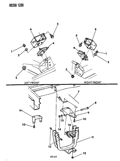 1990 Dodge Ram Wagon Engine Mounting Diagram 1 - Thumbnail