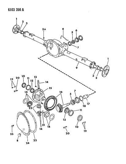 1986 Dodge Diplomat Axle, Rear, With Differential And Carrier Diagram 2 - Thumbnail