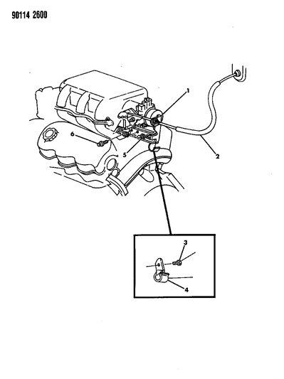 1990 Chrysler New Yorker Base Model Throttle Control Diagram 2 - Thumbnail