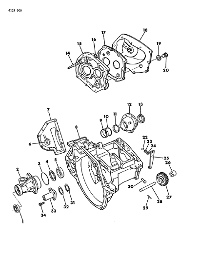1984 Dodge Rampage Case, Transaxle & Related Parts Diagram 2 - Thumbnail