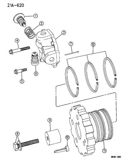 1996 Chrysler Town & Country Support, Governor, W/4567055, 059, 061, 4626745 Transmission Diagram for 4659352