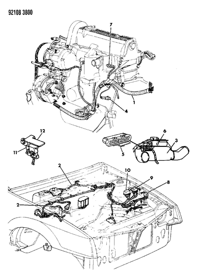 1992 Dodge Shadow Positive Cable Diagram for 5267446