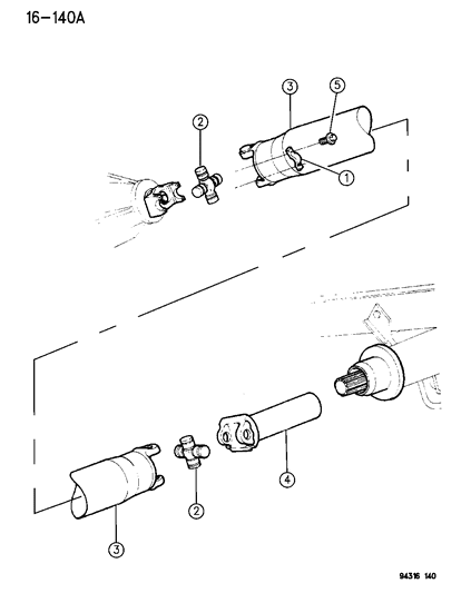 1994 Dodge Ram Wagon Propeller Shaft Diagram