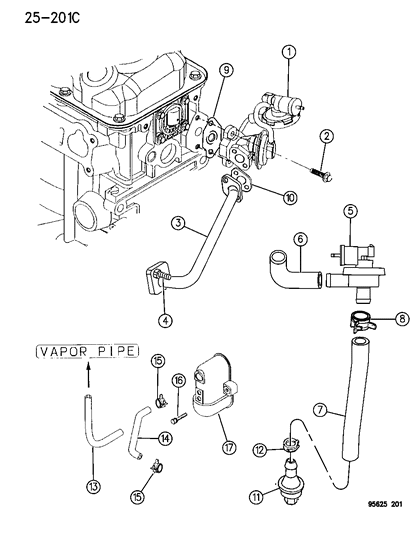 1996 Chrysler Sebring Gasket, Cover Plate, Valve Diagram for 4663247