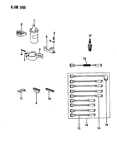 1988 Jeep J20 Coil - Sparkplugs - Wires Diagram 4 - Thumbnail