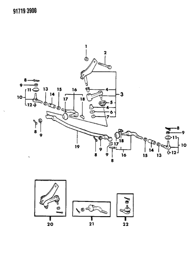 1991 Dodge Ram 50 Linkage, Steering Diagram 1 - Thumbnail