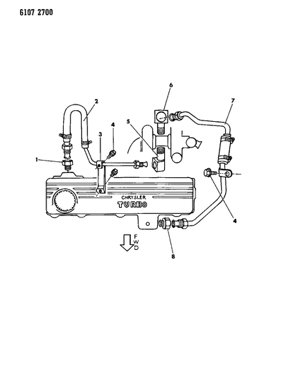 1986 Chrysler LeBaron Base Turbo Water Cooled System Diagram