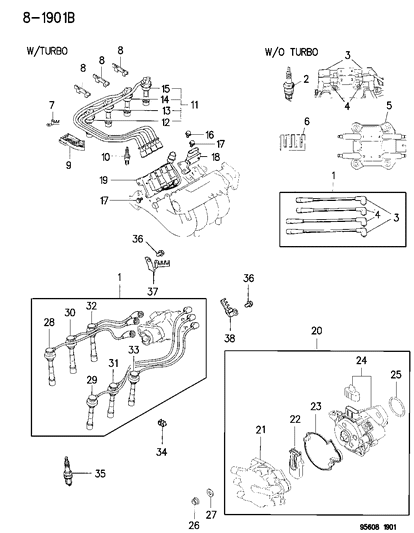 1995 Chrysler Sebring Distributor Assembly Diagram for MD314904