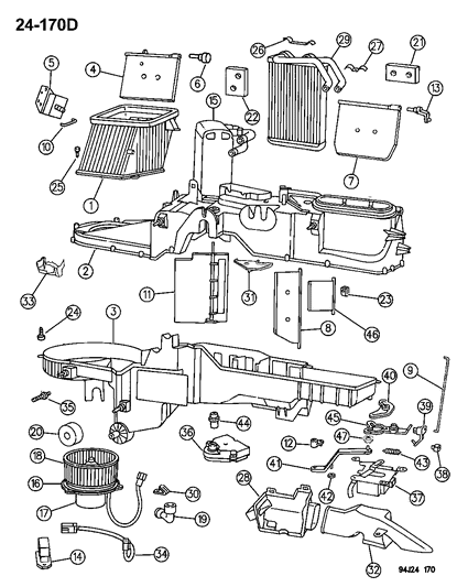 1994 Jeep Grand Cherokee Heater Core Diagram for 4720008