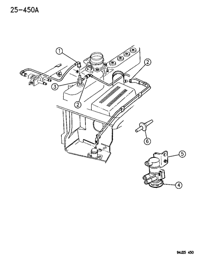1994 Jeep Grand Cherokee Emission Control Vacuum Harness Diagram 1 - Thumbnail