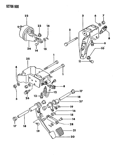 1994 Dodge Stealth Clutch Pedal Diagram 1 - Thumbnail
