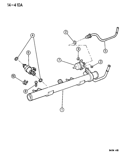 1994 Chrysler LeBaron Sedan Fuel Rail Diagram 1 - Thumbnail
