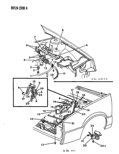 1990 Chrysler LeBaron GTC Plumbing - A/C & Heater Diagram 2 - Thumbnail