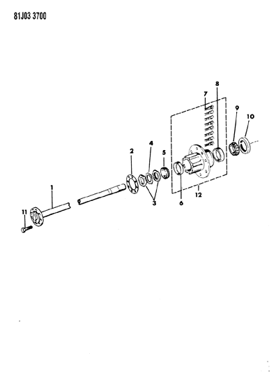 1986 Jeep J10 Shafts - Rear Axle Diagram 3 - Thumbnail