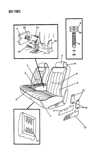 1988 Dodge Dynasty Front Seat Diagram 2 - Thumbnail