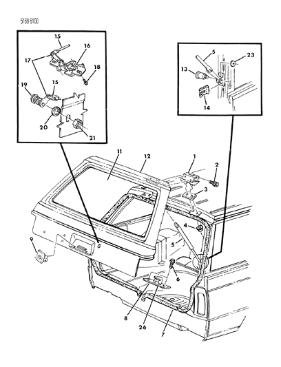 1985 Chrysler Executive Limousine Liftgate Diagram