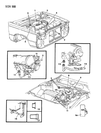 1985 Chrysler Executive Limousine Plumbing - Heater Diagram 2 - Thumbnail