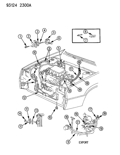 1993 Chrysler LeBaron Sedan Plumbing - A/C & Heater Diagram 3 - Thumbnail