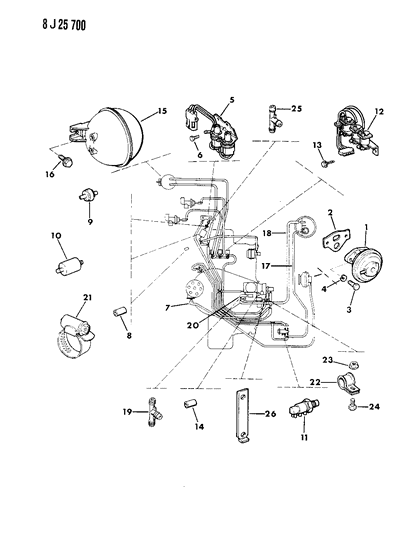 1990 Jeep Wrangler Emission Controls Diagram 5 - Thumbnail