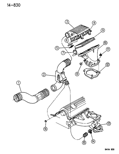 1994 Dodge Caravan Air Cleaner Diagram 1 - Thumbnail