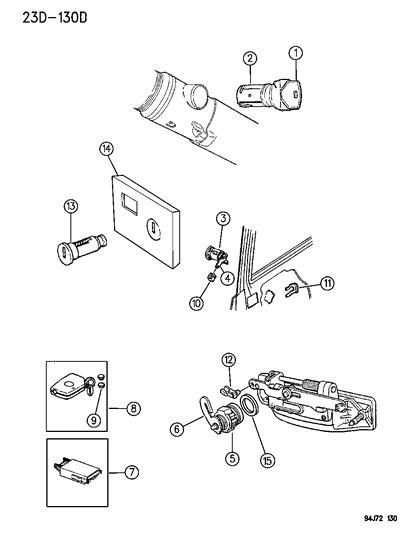 1995 Jeep Grand Cherokee Transmitter, Keyless Entry Diagram for 4686255