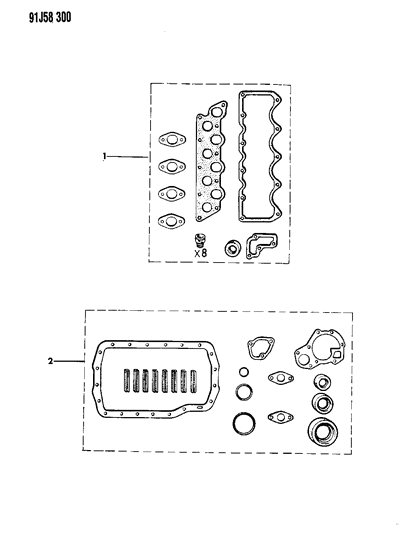 1992 Jeep Cherokee Engine Gasket Sets Diagram 1 - Thumbnail