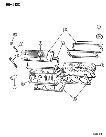 1994 Dodge Ram Wagon Cylinder Head Diagram 1 - Thumbnail