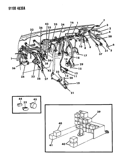 1991 Chrysler LeBaron GTC Wiring - Instrument Panel Diagram