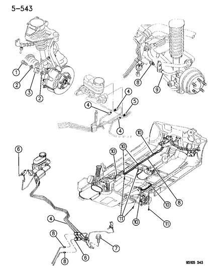 1995 Chrysler Cirrus Lines & Hoses, Brake Diagram 2 - Thumbnail