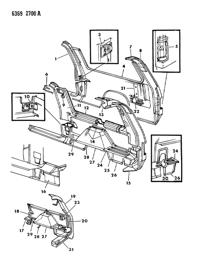 1987 Dodge D150 Body Panels Diagram 1 - Thumbnail