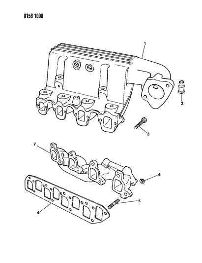 1988 Chrysler New Yorker Base Model Manifolds - Intake & Exhaust Diagram 1 - Thumbnail