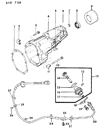 1985 Dodge Ram 50 Extension, Speedometer Cable & Pinion Diagram 2 - Thumbnail