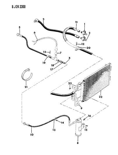 1987 Jeep J10 Receiver/Drier, Condenser & Hoses Diagram 2 - Thumbnail