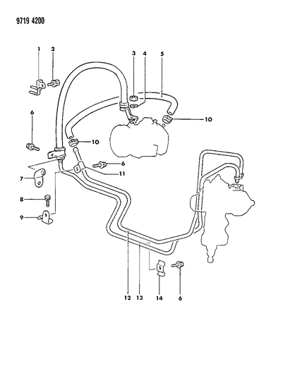 1989 Dodge Ram 50 Hose & Attaching Parts - Power Steering Diagram 2 - Thumbnail